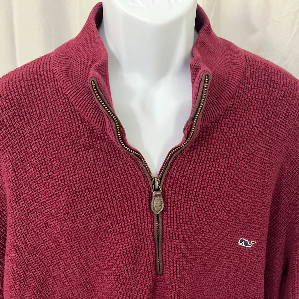 Vineyard Vines Men’s Cranberry Heavy Knit 1/2 Zip Sweater Xxl 2xl